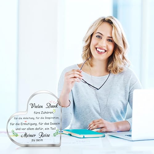 Dankeschön Geschenke für Frauen, Anerkennung Geschenke für Lehrer Chef, Mitarbeiter Dankeschön Geschenke, Acryl-Kristall Home Office Desk Decor