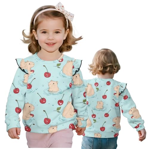 Girls Ruffle Crewneck Pullovers Casual Long Sleeve Pullover Tops Outwear Teen Girl Pullover for 1-8 Years3