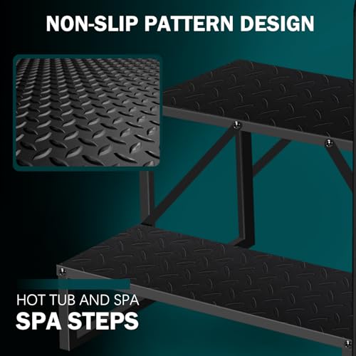 Escalera para jacuzzi con barandal de 2 escalones miniatura 3