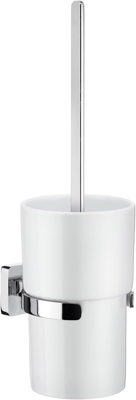Smedbo OK333P Toilet Brush Wall mount, Polished Chrome/White Porcelain