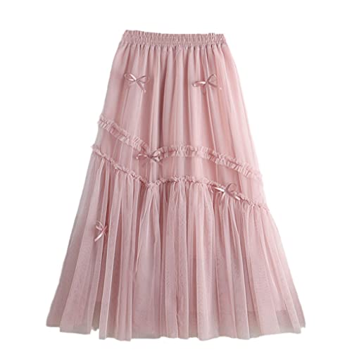 Jupe d'été en tulle rose et son nœud papillon pour vos sorties ensoleillées