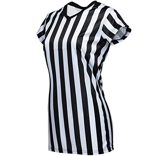 image for Murray Sporting Goods Women's V-Neck Black and White Stripe Referee Sh