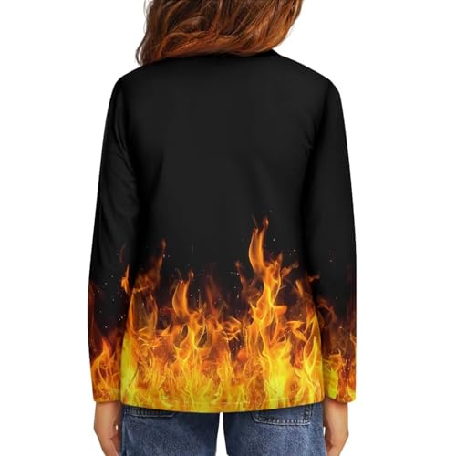 Kids Girls Soft Tees Comfy Blouses Long Sleeve Tops Crewneck T-Shirts3