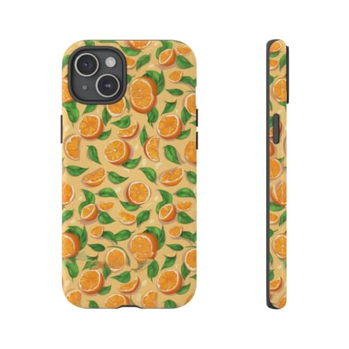 Coque motif fruits oranges antichoc rigide brillante compatible iPhone 15 Plus anti-rayures