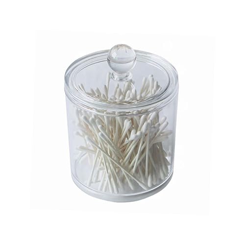 Unomor Toothpick Clear Jar with Lid Make up Storatge Organizer Cotton Swab Bottle for Home Smooth Storage Container