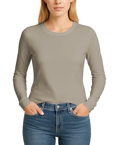 Sexy Basics Women's Cotton Stretch Athletic T-Shirt | Long Sleeve Tops |Multi Packs Colors3