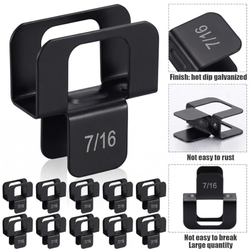 Image of Hicarer 100 Pcs Plywood H Clips for Roofing Panel Plywood Sheathing Clip, Steel Box Clips Panel Edge Sheathing Clip Quick Installation-hot Dipped Galvanized for Extended Life(Black,7 /16 Inch)