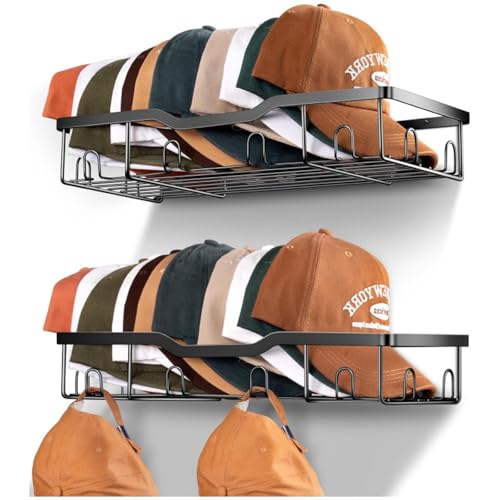 Reviews de Cajas y percheros para sombreros Top 5. 43 YUHOHO 2 Paquetes de Percheros Metálicos para Gorras de Béisbol, Organizador de Pared para Sombreros con Capacidad para 40 Gorras, Resistente Organizador de Pared para Guardar...