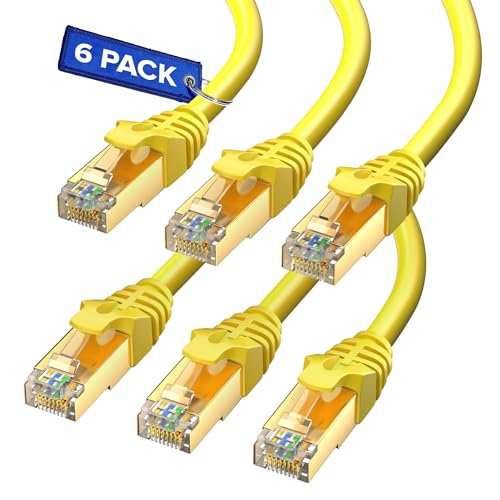 Câble Internet et réseau LAN Cat 7 de 6,1 m en lot de 6 avec connecteurs RJ45 haute performance