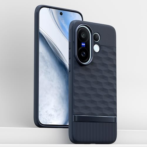 Image of Pikkme Back Cover for Vivo X200 Fe 5G Camera Protection 3D Hexa Cube Design Silicone Protective Bumper Case (Blue)