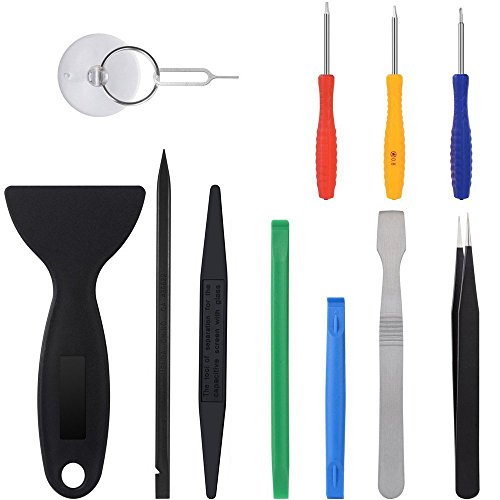 Vastar 13 Pieces Professional Opening Pry Tool Repair Kit with Non-Abrasive Nylon Spudgers, Anti-static Tweezers and Additional Screwdrivers