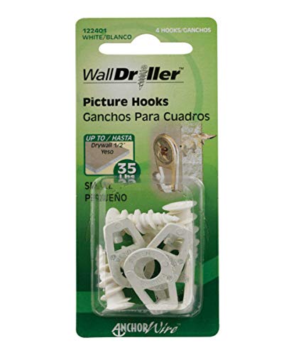 Image of Hillman WallDriller Brass-Plated Nylon Drywall 35 lb. 4 pk Picture Hook