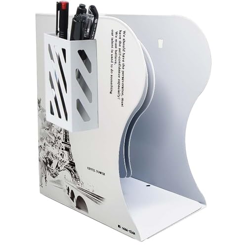 Volo Expandable Bookcase Desktop Bookend/Book Stand/Book Holder/Book Organizer, Office Book Organizer Box Book Stand, Book Organiser, File Holders Organizer (Color : Blue)