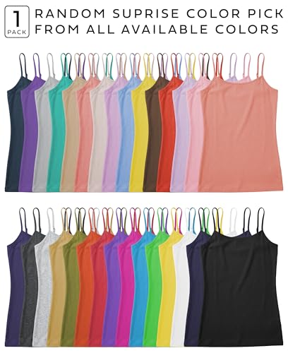 Image of Sexy Basics Women's Cotton Stretch Camisole Tanks | Adjustable Spaghetti Strap Tank Top | Multi Packs & Colors