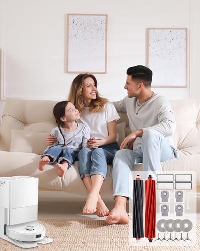 Zubehörset für Roborock Q Revo master/Q Revo Slim,Ersatzteil Set für Roborock Q Revo master,1-Paar Hauptbürsten, 4-Filter, 4-Staubbeutel, 4-Tücher, 6-Seitenbürsten, 1-kleine Bürste