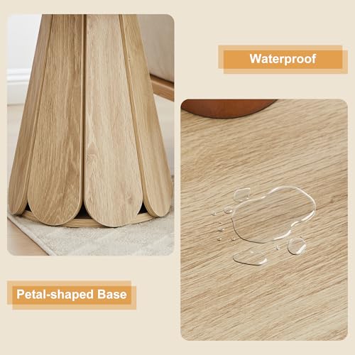 Image of Round End Table Nightstand Set of 2, Mid Century Modern Side Table, Circle Bedside Tables Wood Night Stands for Bedroom, Living Room, Small Space, Natural