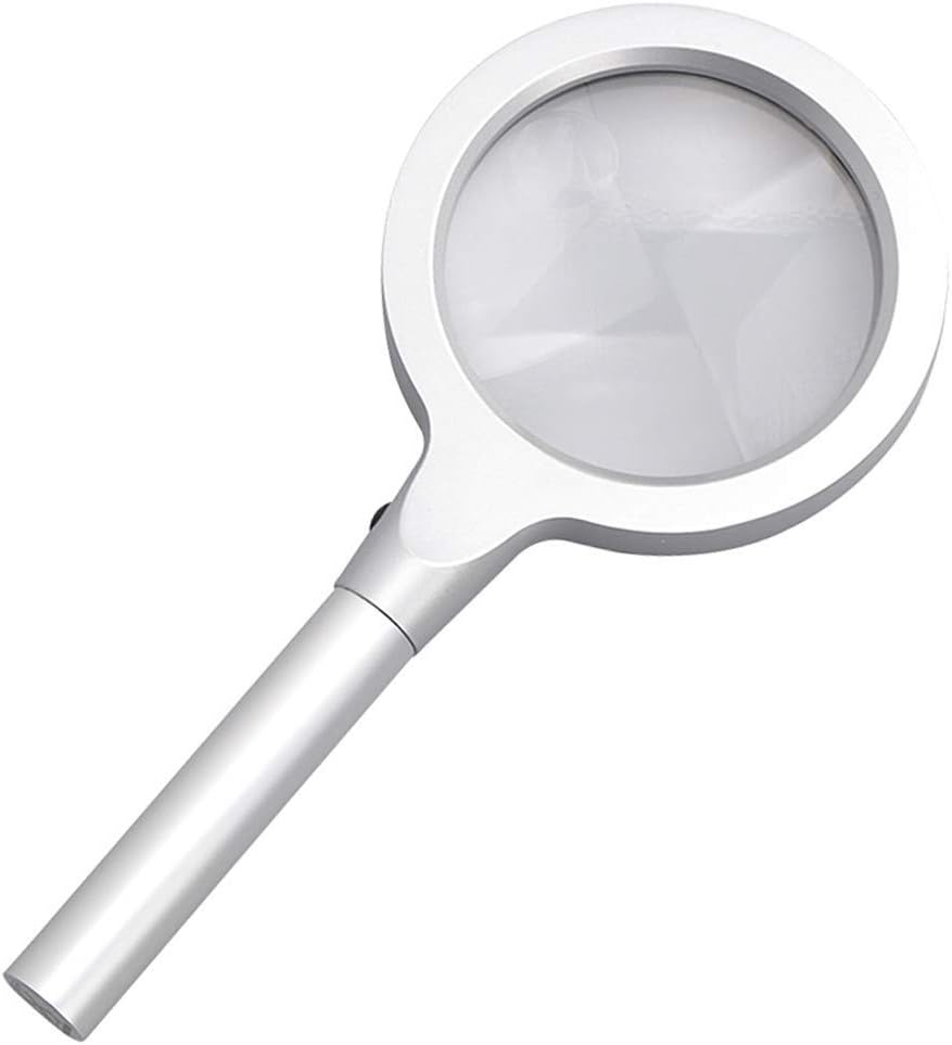 Illuminated Handheld Magnifying Glass Set High Magnification Power – Best Lighted Magnifier for Seniors Reading, Hobby, Crafts, Computer Repair and Jewelry Loupe