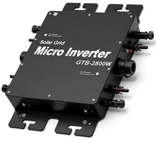 Microinversor De 800W ~2800W Micro Inversor para Red Solar Wi-FI Gestión(Black,2800w)