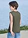 Haloumoning Boys Tank Tops Kids Waffle Knit Sleeveless T-Shirts Crewneck Undershirts 5-14 Years Army Green