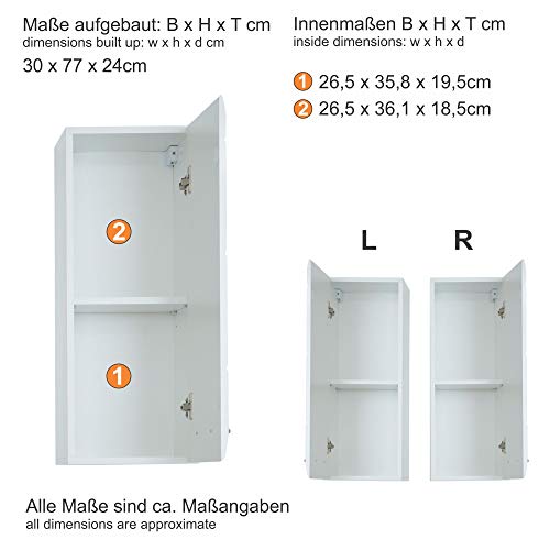 Trendteam Bathroom Wall Mounted Cupboard Skin White High Gloss, Silber Trendteam Bathroom Wall Mounted Cupboard Skin White High Gloss, Silber