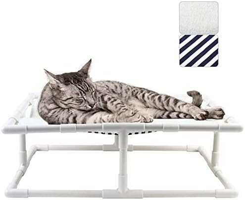 ANRIS Cat Hammock Bed for Cats and Dogs Elevated Cat Bed Removable and Washable with Mat for Pets for Winter and Summer