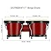 EastRock Bongo Drums 6” and 7” Set for Adults Beginners Professionals Transparent Cavity and Metal Bongos Drum Percussion Instruments with Tuning Wrench (Red 6”+7” Bongos)