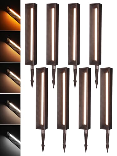 Image of LEONLITE 8-Pack 5CCT Low Voltage Landscape Lights, 12-24V, ETL, IP65