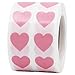 Small Pink Heart Stickers - Tiny 1/2" Inch - 1,000 Total Heart Shape Stickers - Valentine Hearts