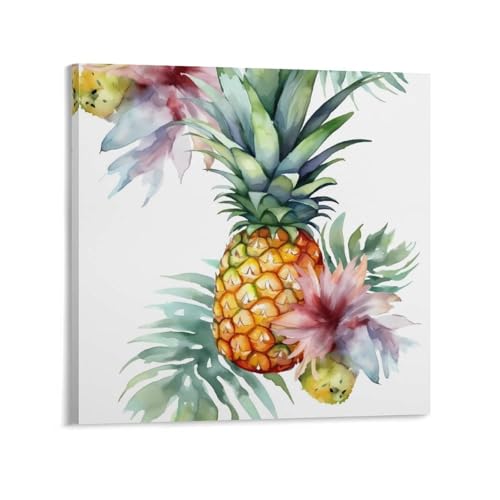 Toile murale abstraite ananas tropical 60x60 cm pour salon