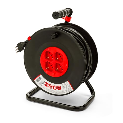 Velamp Alargador Eléctrico 50 m con Enrollacables y 4 Tomas