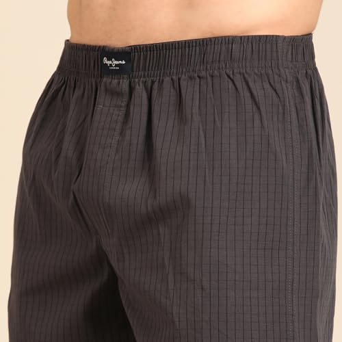 Image of Pepe Jeans Men's Cotton Boxer Shorts Relaxed Fit Striped Boxers (Pack of 2)