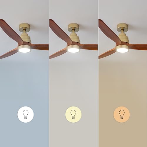 Cecotec - Ventilateur de Plafond avec Lumière EnergySilence Aero 5295 GoldBlack - 35 W, Diamètre 132 cm, 3 Pales, LED 18 W, Télécommande et Minuterie, 6 vitesses Mode Été/Hiver