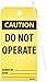 NMC RPT164 "Caution - DO NOT Operate" Accident Prevention Tag, Unrippable Vinyl, 3" Length, 6" Height, Black on Yellow (Pack of 25)