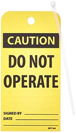 NMC RPT110G "Danger - DO NOT Energize Equipment Locked Out" Bilingual Accident Prevention Tag - View #4