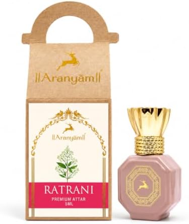 Aranyam Ratrani Attar (White Lily) 5ml Natural Indian Night Queen (Raat Ki Rani) Fragrance Oil, Distilled Floral Attar Perfume (0% Alcohol) For Unisex