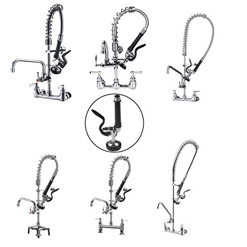 Kwode Pre-Rinse Spray Valve Head For All Commercial Kitchen Sink Faucet, High Pressure Dish Sprayer Nozzle With Hand Grip Assembly Replacement Kit For Restaurant Industrial Faucets #TOP5