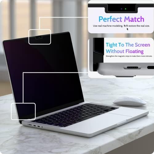 Peslv Magnetic Privacy Screen for Macbook Air 13.6/13 Inch (2022-2026, M2, M3, M4, M5), Removable Matte Anti Glare Blue Light Protector Private Security Filter for 13.6inch Mac Laptop Computer - 5