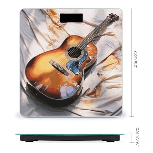 Balanza de baño digital Watercolor Acoustic Guitar 400lb miniatura 2