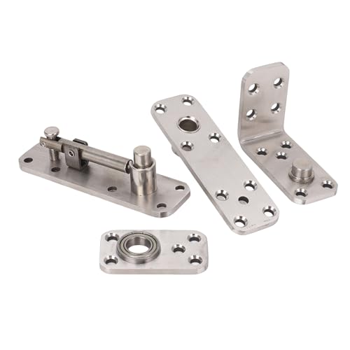 Charnière de porte rotative en acier inoxydable brossé pour porte bois - 5