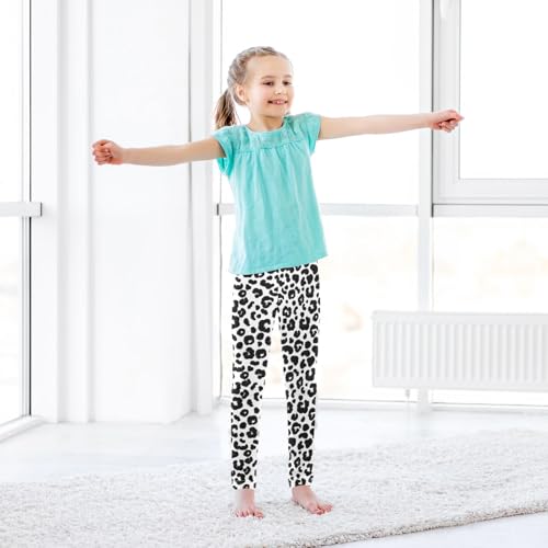 CaTaKu Girls Leggings Leopard Tiger Spots Leggings for Girls Kids Athletic Workout Yoga Pants Size 4-10T3