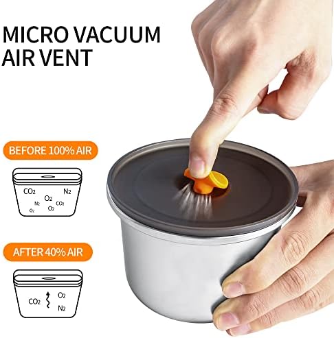 Misichao Stainless Steel Food Containers with Airtight Lids 4 Pack - Meal Prep Container Reusable Metal Bento Lunch Box Food Storage for Kitchen Picnic Leak Proof BPA Free Freezer Oven Dishwasher Safe