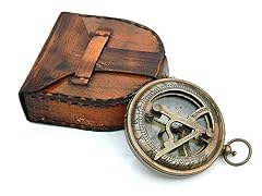 Personalized Vintage Sundial Compass with Leather Case,Brass Compass,Gift for Him,Engraved Personalized Vintage Sundial Compass with Leather Case,Brass Compass,Gift for Him,Engraved product
