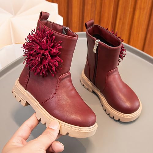 Girls Waterproof Winter Warm Booties Kids Mid Calf Walking Snow Boots (Toddler/Little Kid)2