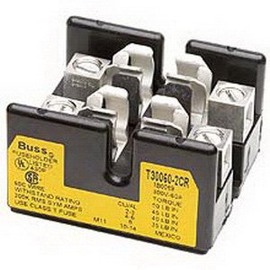Bussmann T30030-2CR Fuse Block 1/2 - 600 Amp 300 Volt AC/DC 2-Pole Bolt Down Mount