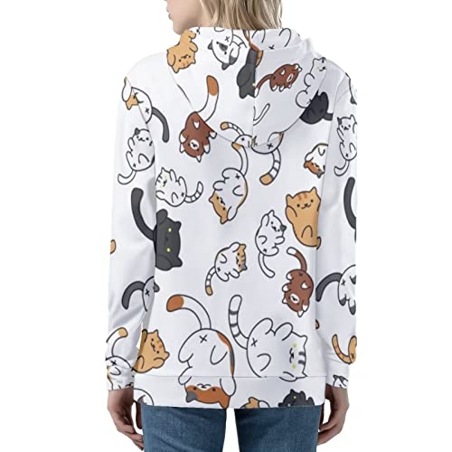 Showudesigns Funny Cat Zip Up Jacket Hoodies For Teen Girls Fall Clothes For Women Plus Size 3Xl Activewear Tops Y2K Clothing Aesthetic Sweatshirts White Outfits Pullover Tops Jumper Cute Stuff #TOP1