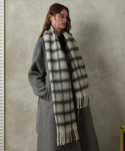 Women Long Plaid Chunky Scarf Oversized Big Thick Soft Blanket Scarf Cold Weather Winter Warm Wrap Shawl Ladies Gifts3