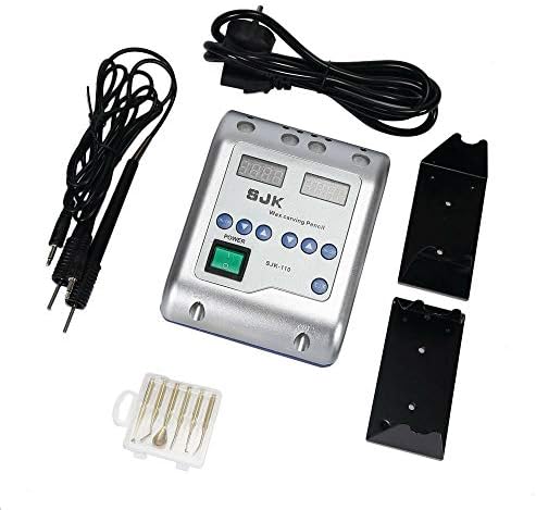 Electric Waxer Carving Knife Machine Double Pen and 6 Wax Tip Pot for Dental Lab Do Supply