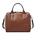 Fossil Women's Fiona Leather Satchel Handbag, Medium Brown