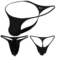 Neer Herren Niedrige Taillen G Strings Tanga Leichte Unterwäsche Männer Bikini, Schwarz (M)