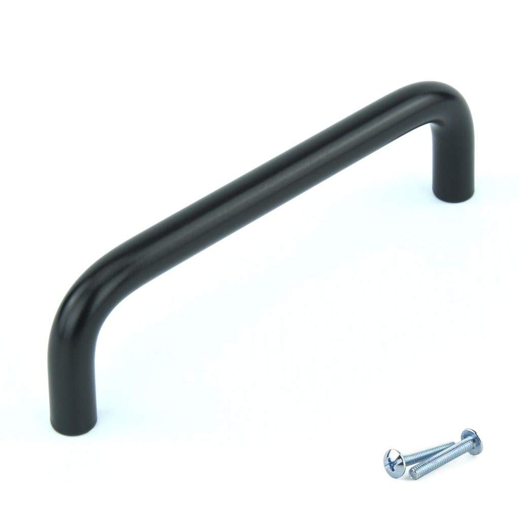 M4TEC Bar Pull Handle for Bedroom Furniture, Matt Black Kitchen Cabinets, Cupboards, and Drawers - Ideal as Door, Wardrobe Handles, and Black Kitchen Handles - N3 Series, 96 mm